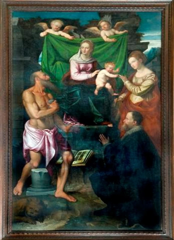Madonna col Bambino, Santa Caterina, san Girolamo e committente - Parrocchiale di Azzate, Varese